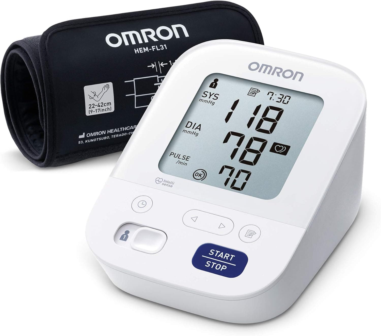 OMRON X3 Comfort Tensiómetro de braço digital, máquina de pressão arterial para controlo da hipertensão, validado clinicamente também para uso em diabéticos ou durante a gravidez