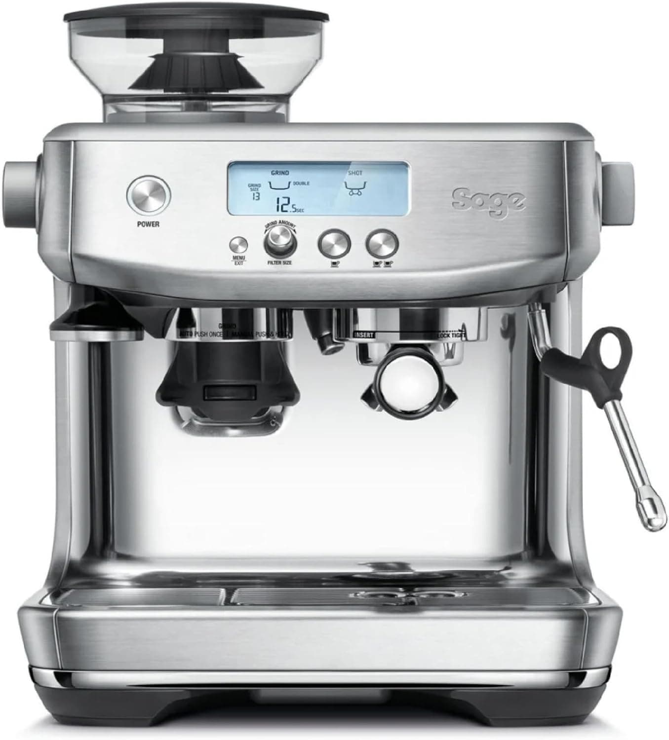 Sage Barista Pro | Máquina de café expresso manual em inox com moinho integrado e sistema ThermoJet