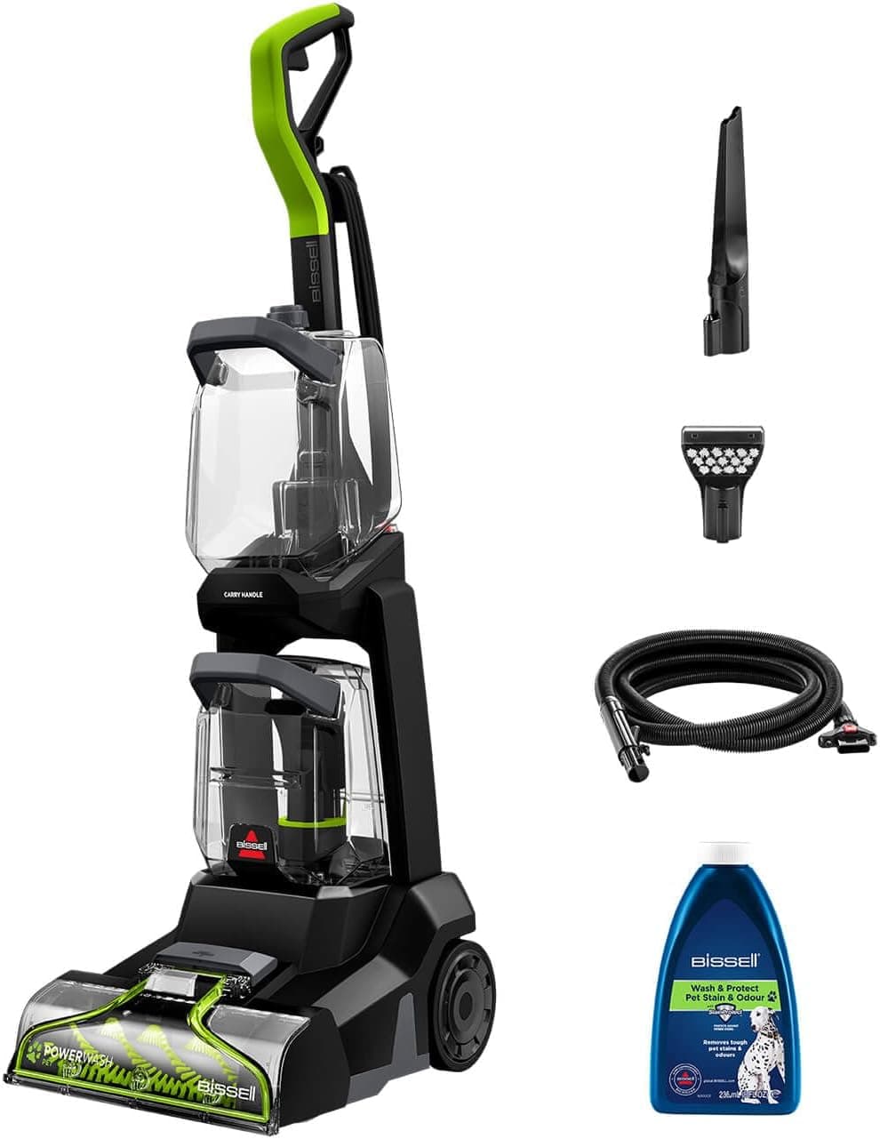 BISSELL® PowerWash Pet Limpador de tapetes | Elimina a sujidade e os alérgenos da caspa dos animais de estimação, aspiração de 600 W, peso leve | Tecnologia de dois tanques, com cabo | 3878N