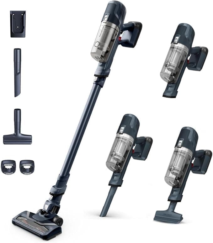 Rowenta XPert 6.60 - Aspirador versátil sem cabo, com 3 funções em 1 multiespaços, bateria de lítio, 2 velocidades, gatilho Boost, leve e portátil, azul escuro RH6831