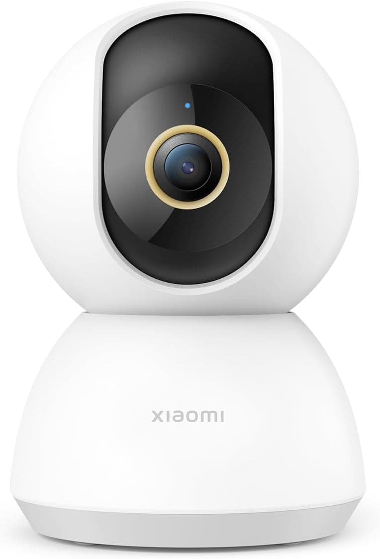 Xiaomi Smart Camera C300 - Câmara de vigilância com resolução 2K, 360°, abertura F1.4, visão noturna, deteção de movimento com IA, suporta cartão SD, branco (versão de garantia de 3 anos)