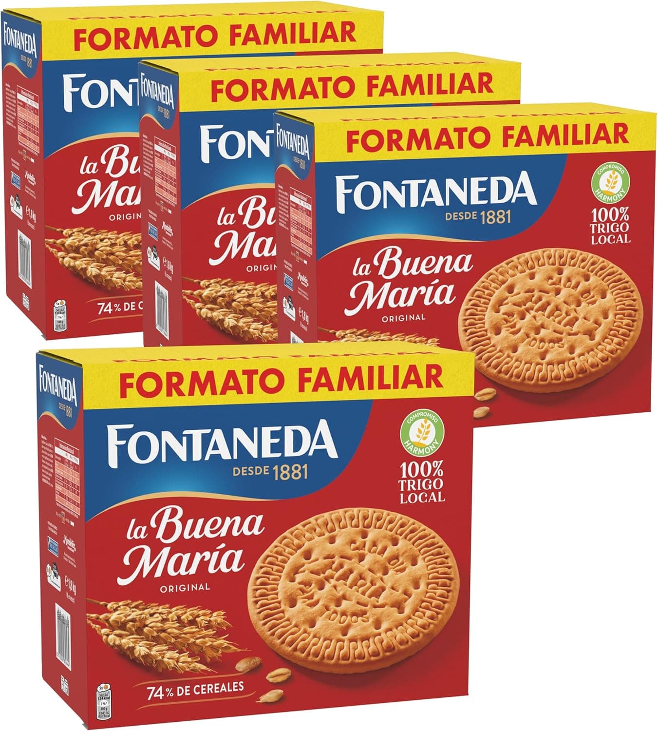 Fontaneda La Buena Maria | Bolachas tipo Maria sabor original em 4 caixas de 1,8 kg