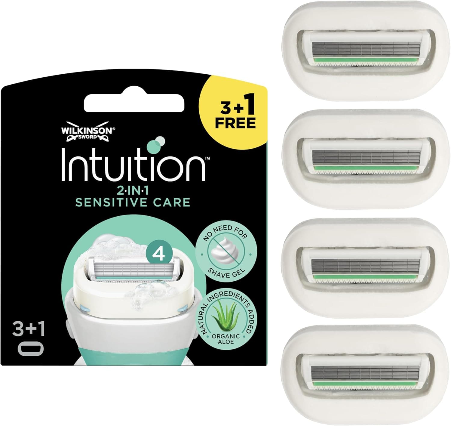 Wilkinson Sword Intuition Sensitive Care | Recarga de lâminas para depiladora feminina com 4 unidades