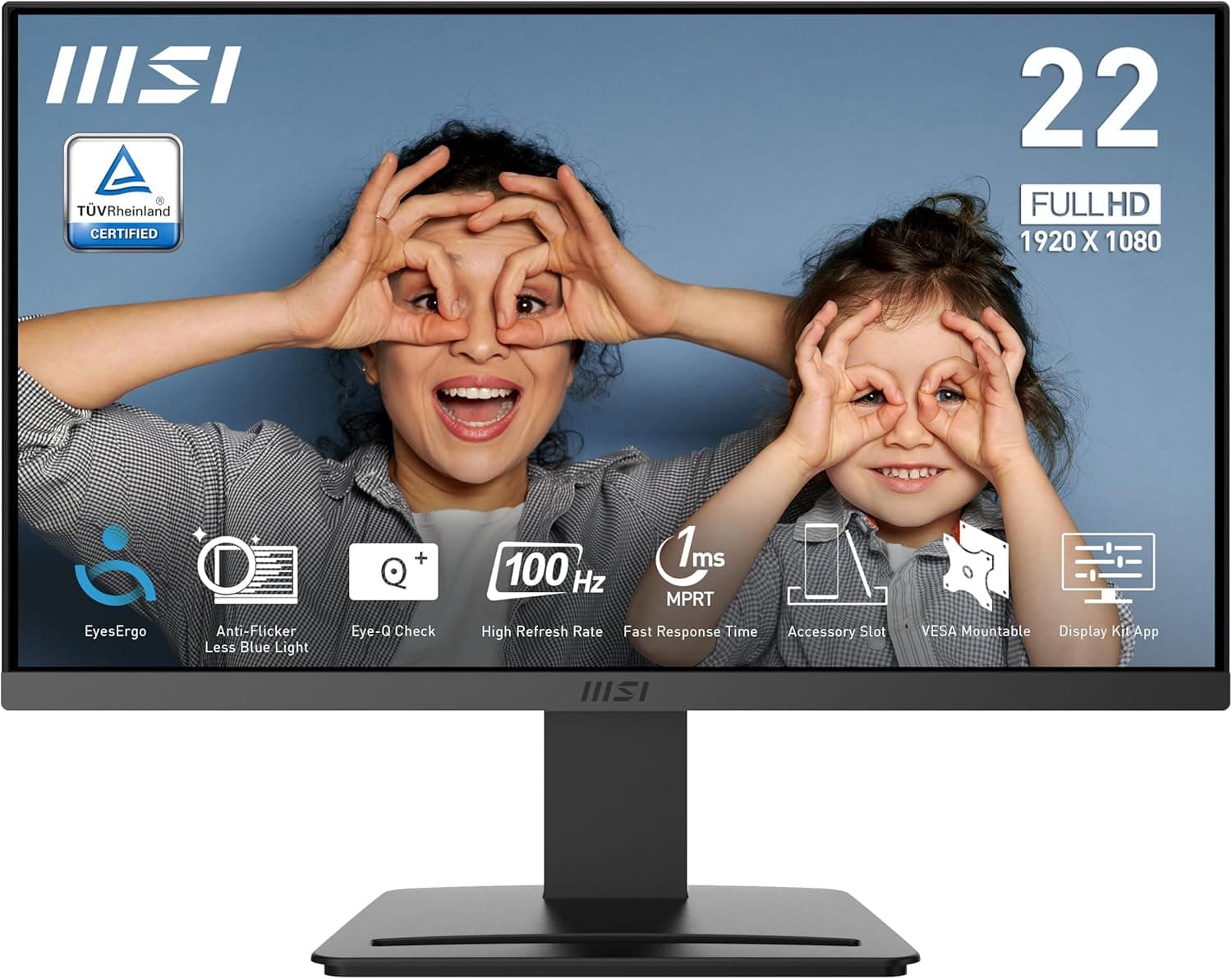 MSI Pro MP223 E2 | Monitor profissional Full HD 21.45'' 100Hz com inclinação ajustável HDMI e DisplayPort