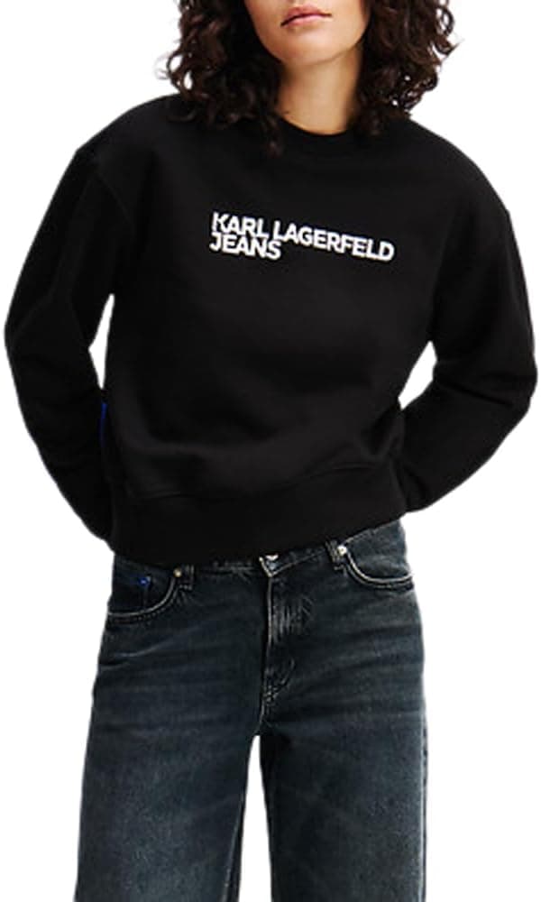 KARL LAGERFELD JEANS Klj Reg Essential Logo Sweat camisola, preto, S para mulher, Preto, Unissexo pequeno