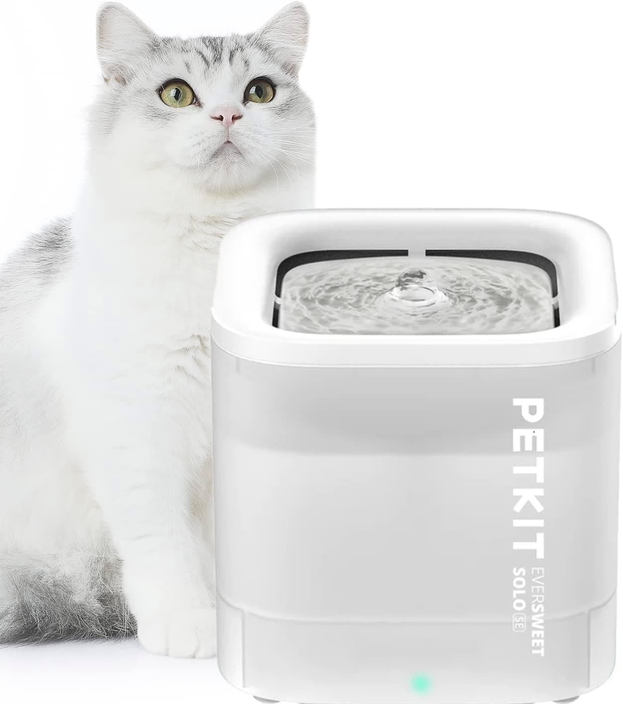 PETKIT EVERSWEET Fonte automática para gatos de 1,85 l, bomba de água sem fio, bebedor ultra silencioso, 35 dB com luz LED inteligente, unidade de filtragem 3.0