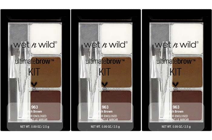 Wet n Wild - Ultimate Brow Kit - Conjunto de sobrancelhas perfeitas para moldar, suavizar, definir e manter as sobrancelhas castanhas - Contém 1 cera de sobrancelha, 2 pós de fixação, 1 pincel - 3 unidades