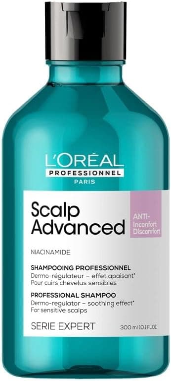 L'Oréal Professionnel, champô anti-desconforto enriquecido com ativos dermatológicos para couro cabeludo sensível, Scalp Advanced, 300 ml
