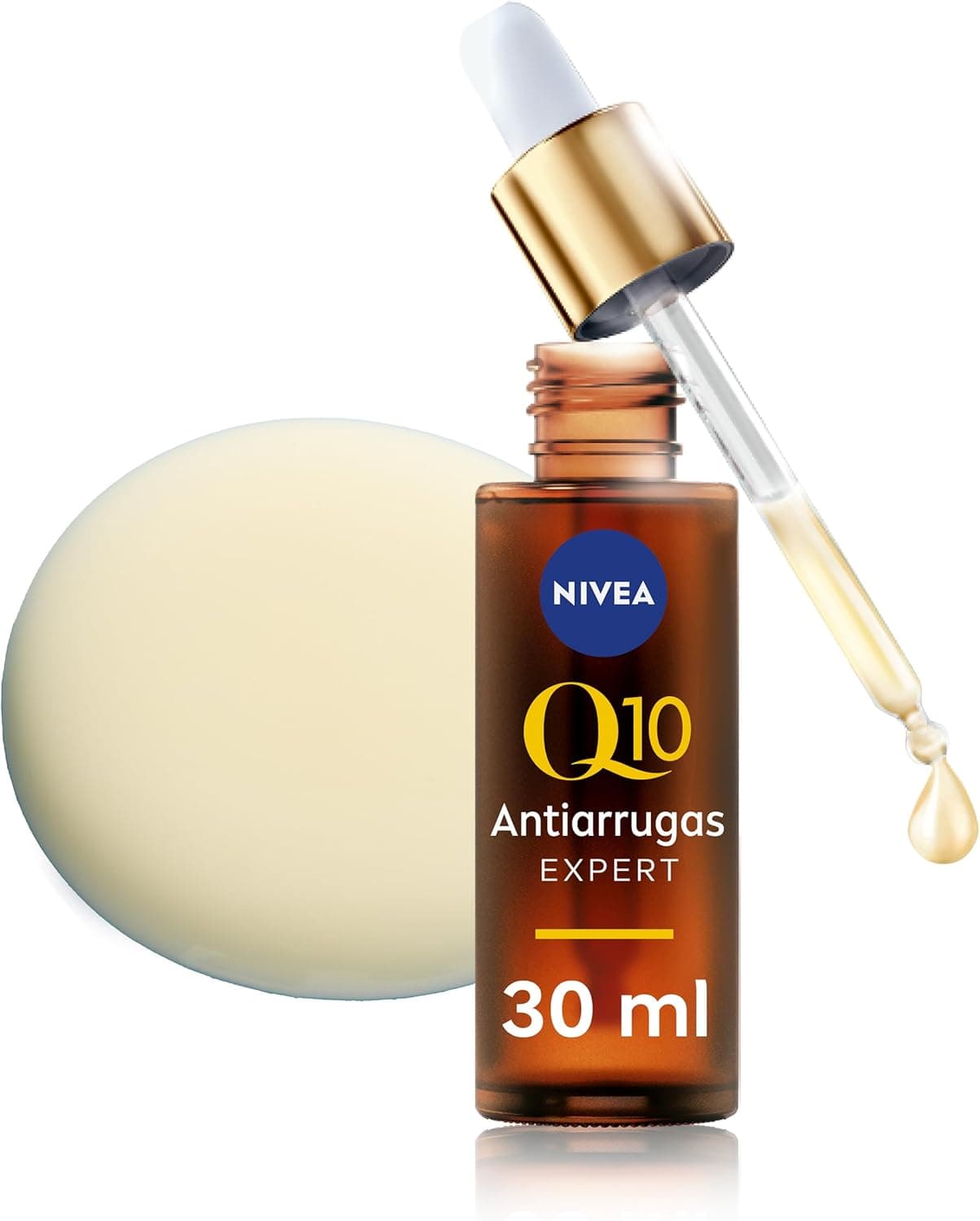 NIVEA Q10 Anti-rugas Expert Sérum de ação dupla (30 ml), soro facial com tecnologia antiglicação, tónico facial anti-envelhecimento que bloqueia os danos causados por açúcares