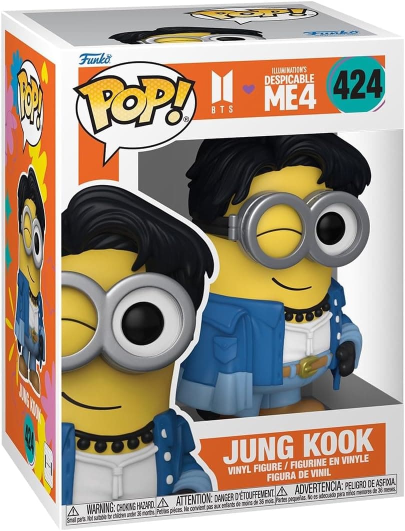 FUNKO Pop! Rocks: Minions X BTS - Jungkook - Jung Kook - BTS Minions - Figura de vinil colecionável - ideia de presente - Mercadoria Oficial - Brinquedos para crianças e adultos