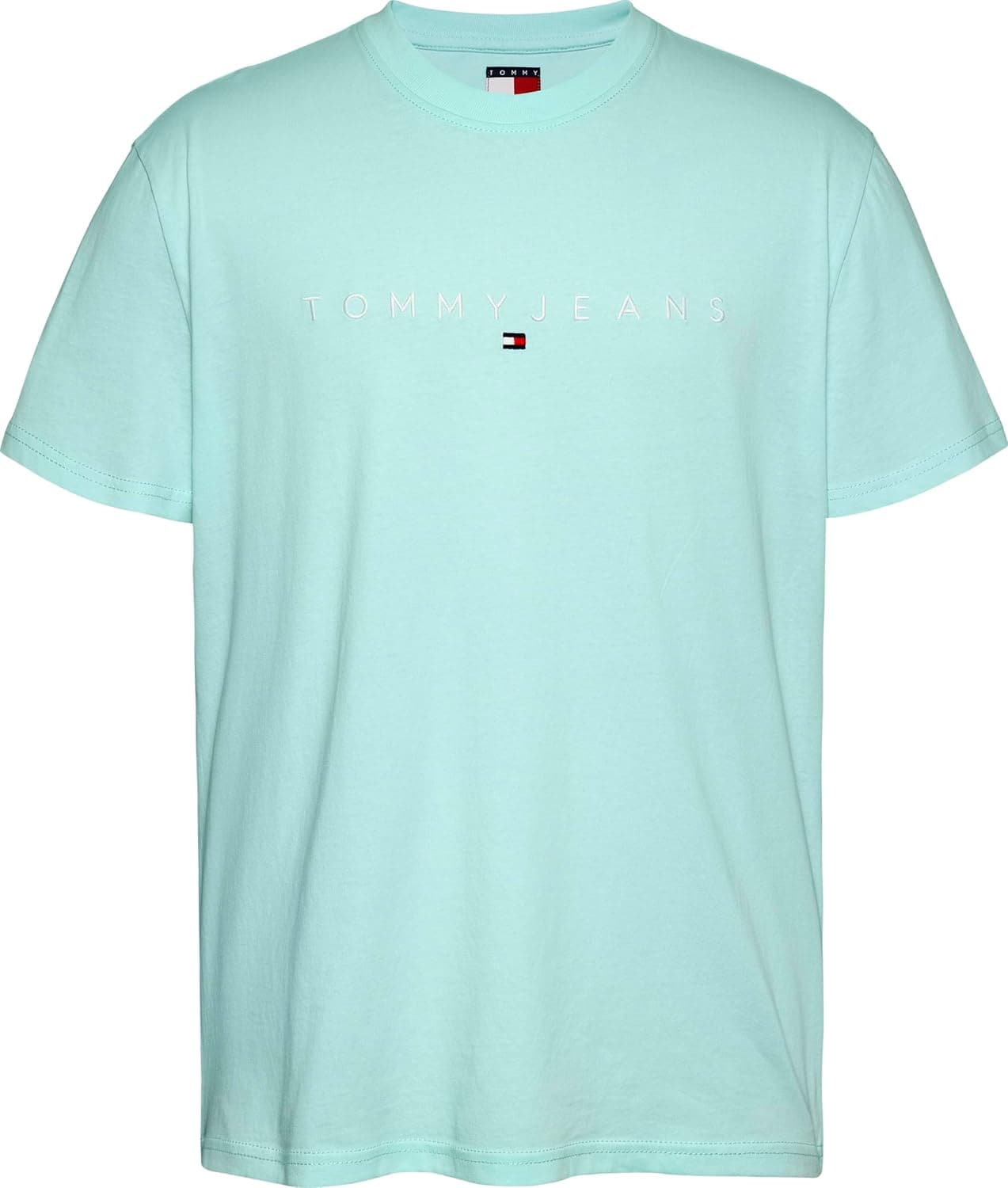 Tommy Jeans T-shirt de manga curta para homem linear logótipo de algodão
