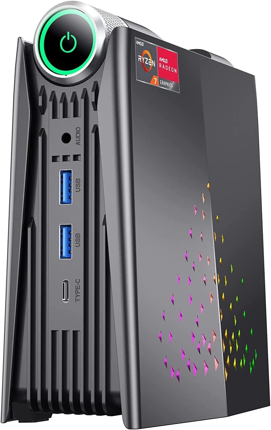 ACEMAGICIAN - Mini PC AMD Ryzen 5 5600U (até 4,2 GHz), micro computador de mesa de 16 GB de RAM 512 GB SSD M.2 com ajuste de 3 modos, ecrã HDMI/DP/Tipo-C