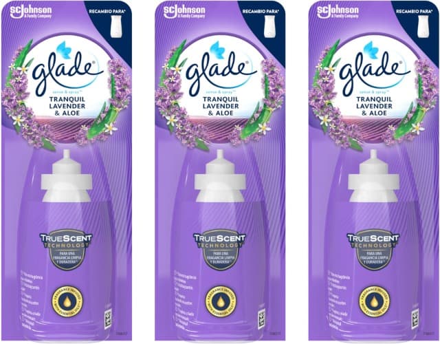 Glade By Brise Ambientador elétrico Sense Spray Lavanda Jazmin substituição, 18 ml x 3