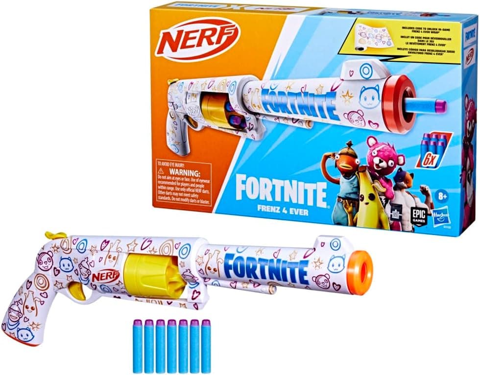 Nerf Fortnite, lançador Frenz 4 Ever, lançadores de dardos