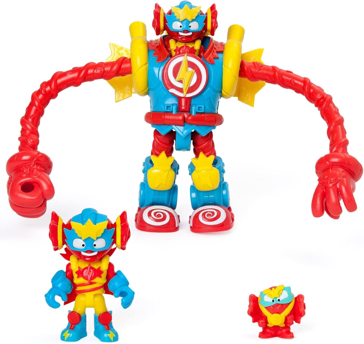 SUPERTHINGS Superbot Sugarfun – Robot articulado herói com braços moldáveis e acessório de combate. Inclui 1 Kazoom Kid e 1 SuperThing exclusivo