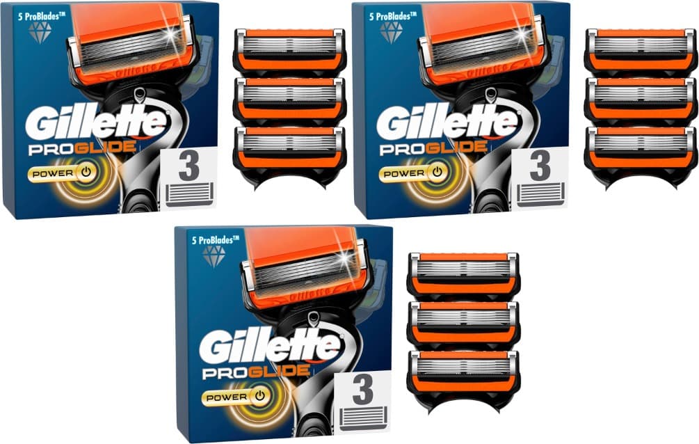 Gillette ProGlide Power Lâminas de barbear para homem, embalagem de 3 lâminas de substituição (a embalagem pode variar)