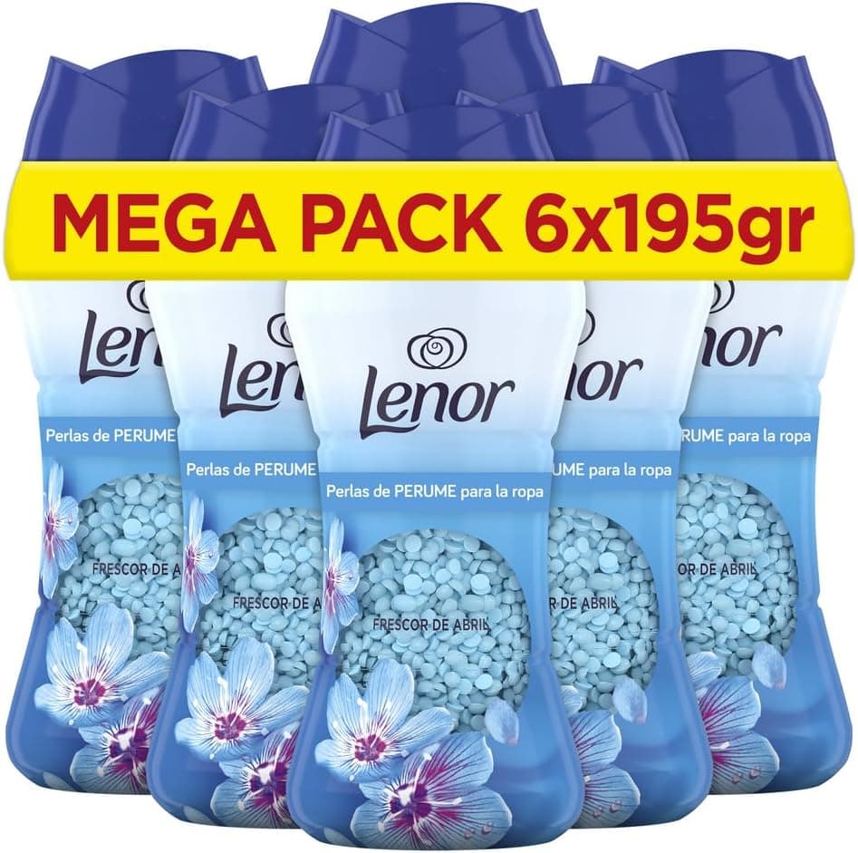 Lenor UNstoppables | Perlas de perfume para roupa Frescor de Abril 6 unidades de 195 g
