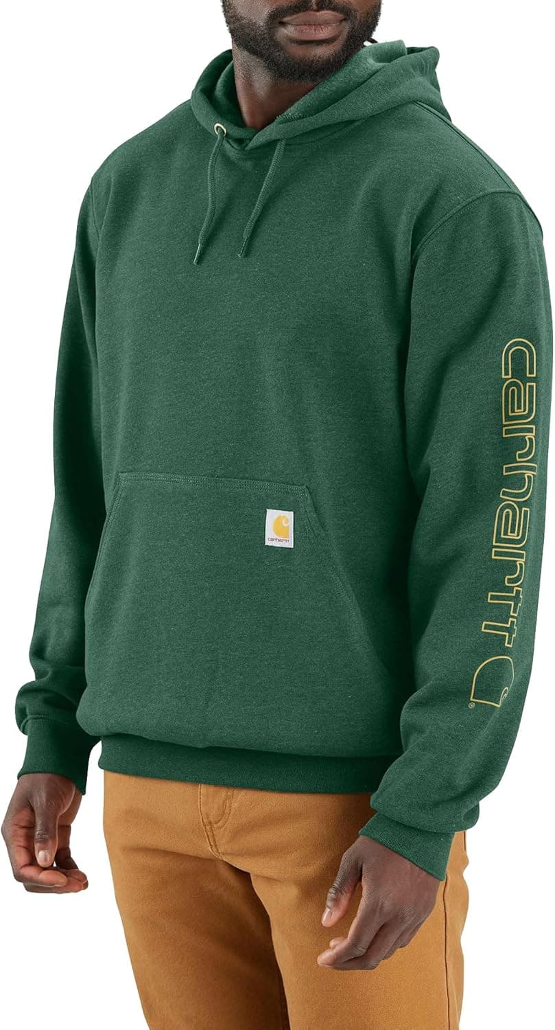 Carhartt Loose Fit Midweight Logo Sleeve Graphic Sweatshirt Camisola com capuz para homem