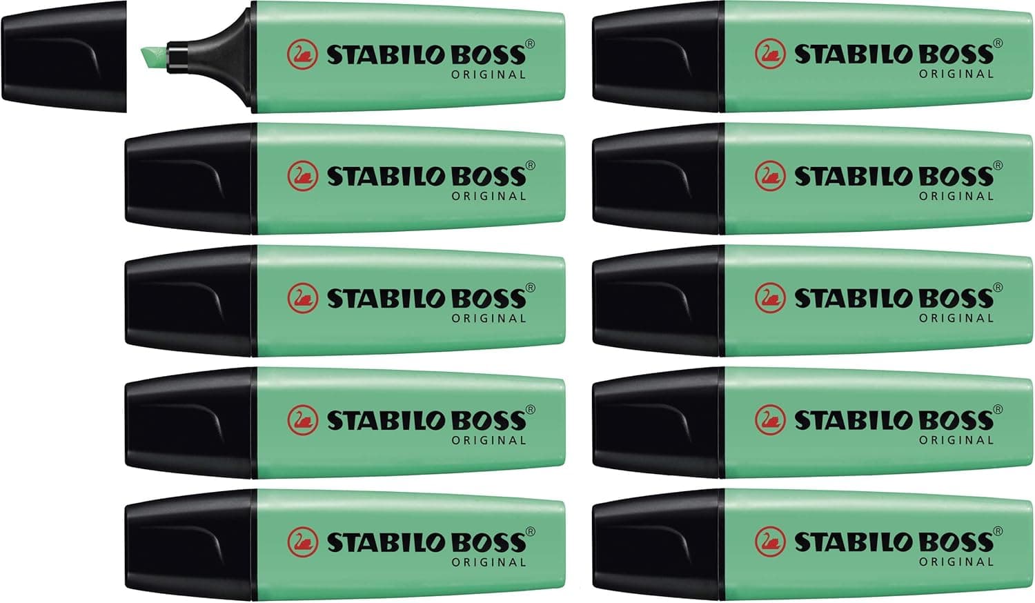 Marcador fluorescente STABILO BOSS original turquesa - caixa com 10 unidades