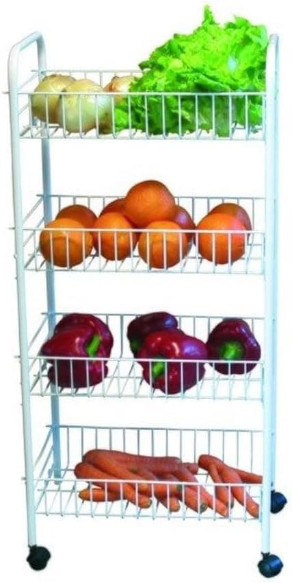 MSV MS294 - Carrinho de cozinha, 4 níveis, metal, 84 x 40 x 25,5 cm