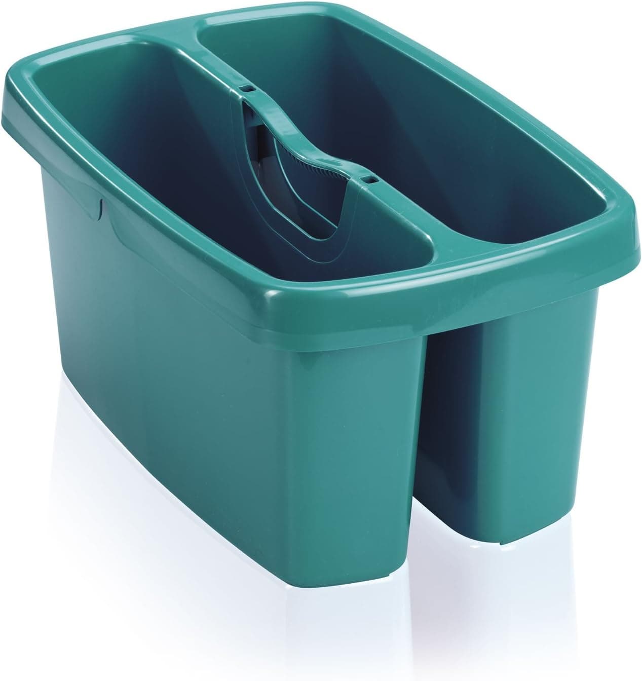 Leifheit Cubo duplo Combi Box, cubo retangular com dois compartimentos, um para água e outro para utensílios de limpeza, balde empilhável