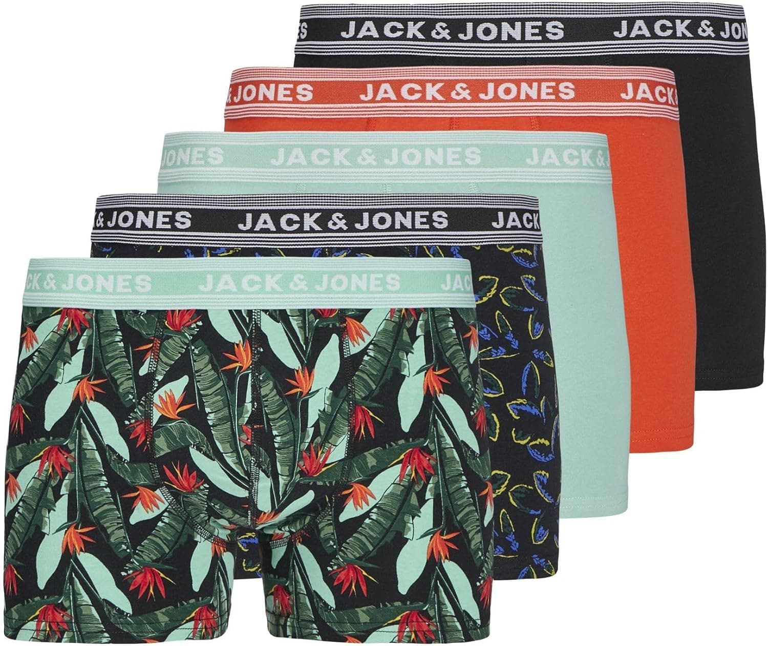 JACK & JONES Jacwest Leaf Trunks 5 Pack (conjunto de 5) para homem