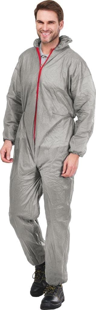 REIS Macacão de pintura com capuz unissexo adulto One Size multicolorido cinzento 40 g/m2 100% polipropileno ajustado fecho de correr para trabalho