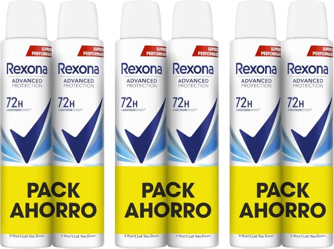 Rexona Advance Protection Cotton Dry | Desodorizante em spray 72h para mulher, 200 ml x 6