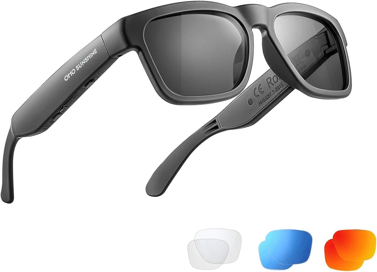OhO Óculos inteligentes com lentes polarizadas e proteção UV, coluna Bluetooth e voice control