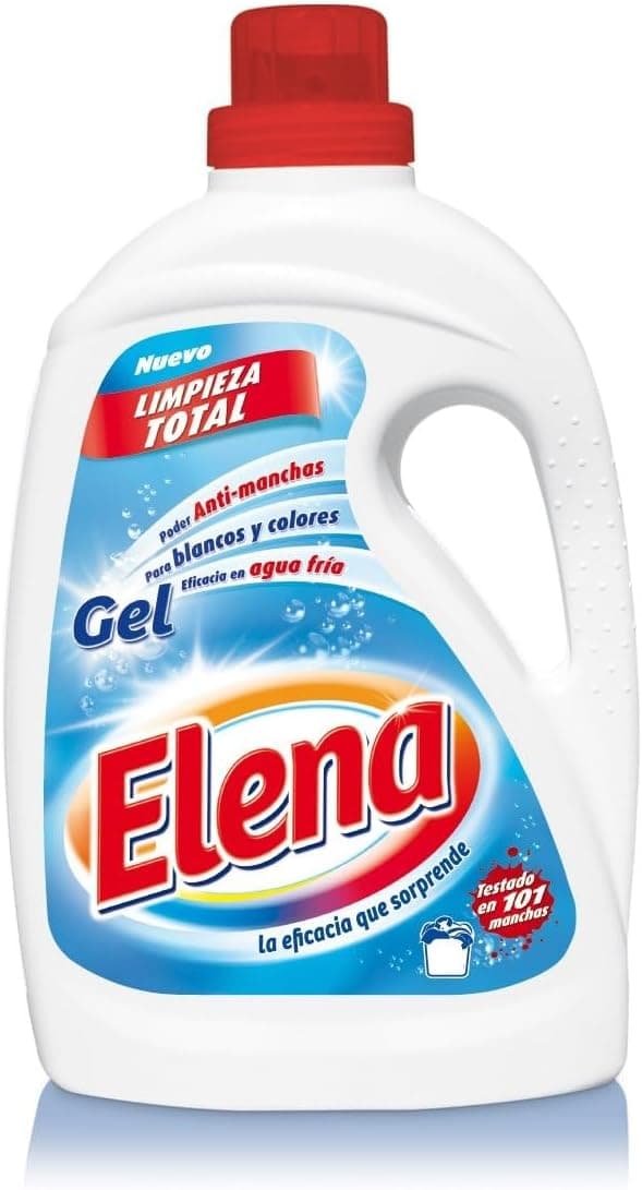 Elena Detergente para máquina de lavar, adequado para roupas brancas e coloridas, formato de gel - 37 doses