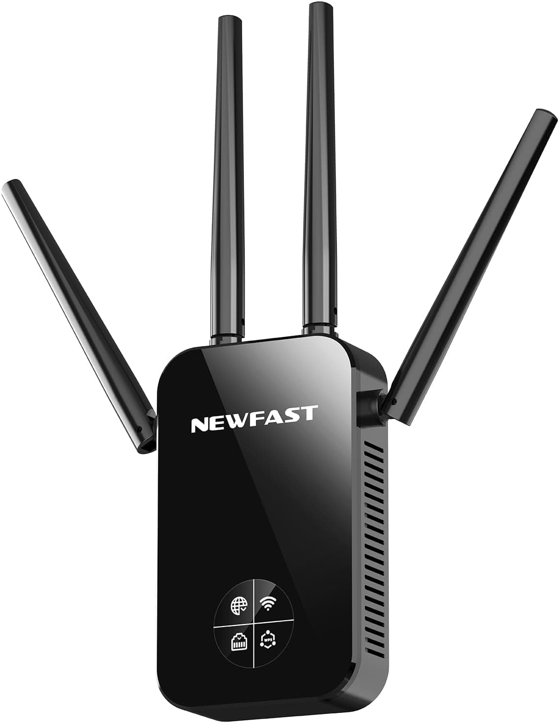 NEWFAST Amplificador de sinal WiFi de 1200 Mbps repetidor WiFi 5 GHz extensão Wi-Fi para casa/escritório, AC1200 Wi-Fi Extender de banda dupla 4X antena de alto ganho, porta Ethernet, 5 modos, WPAA