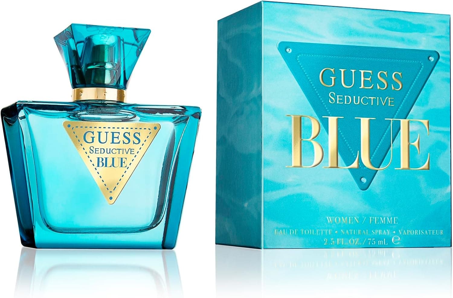 GUESS Seductive Blue, Eau de Toilette para mulher, colónia floral e frutada, fragrância fresca e viciante, longa duração, 75 ml
