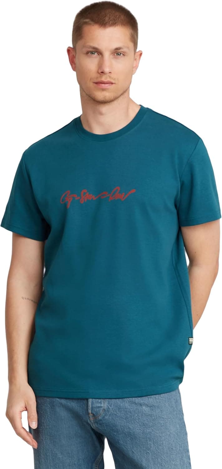 G-STAR G-Script | T-shirt azul para homem