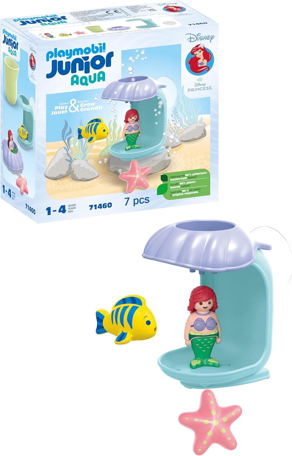 PLAYMOBIL Disney Ariel 71460 | Conjunto de figuras e cenário de banho sustentável para crianças