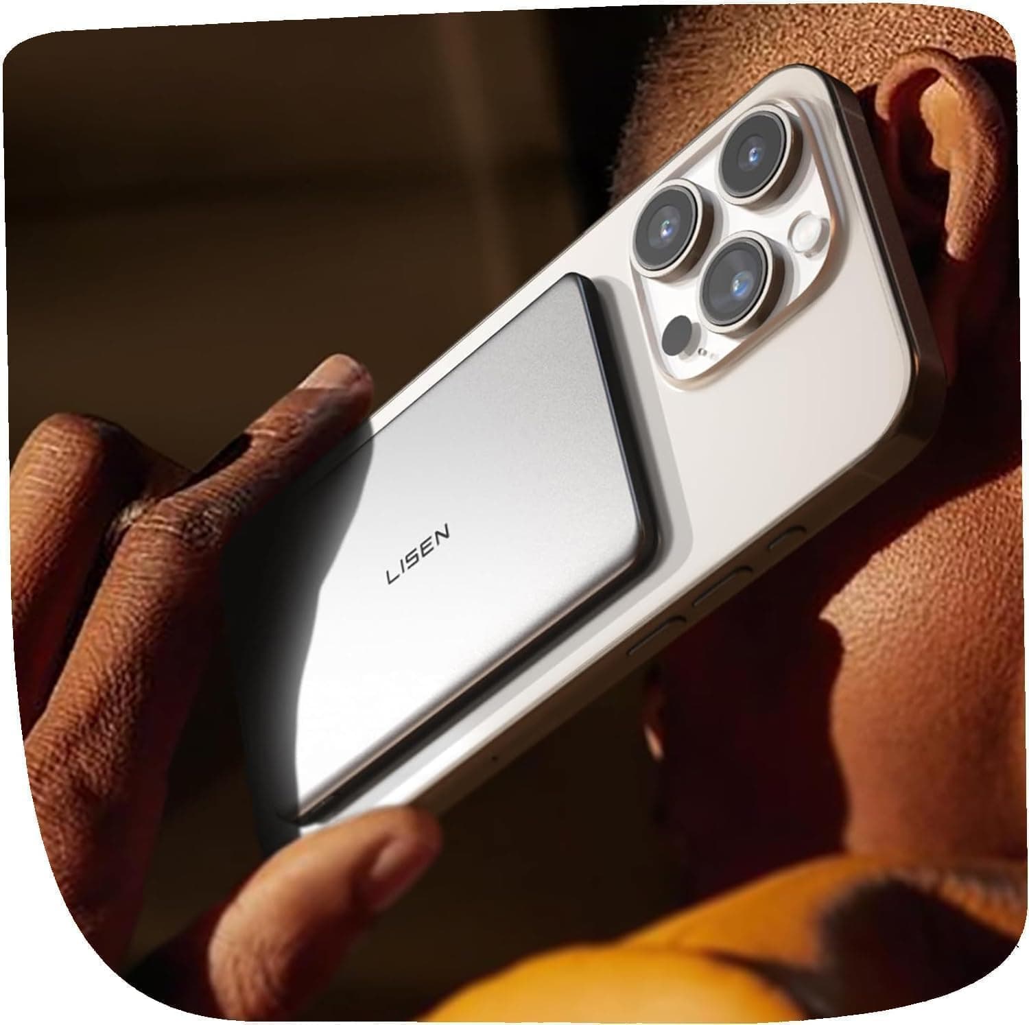 LISEN Magsafe Power Bank 5000 mAh | Carregador portátil magnético com carregamento sem fios e USB-C PD 17 W para iPhone
