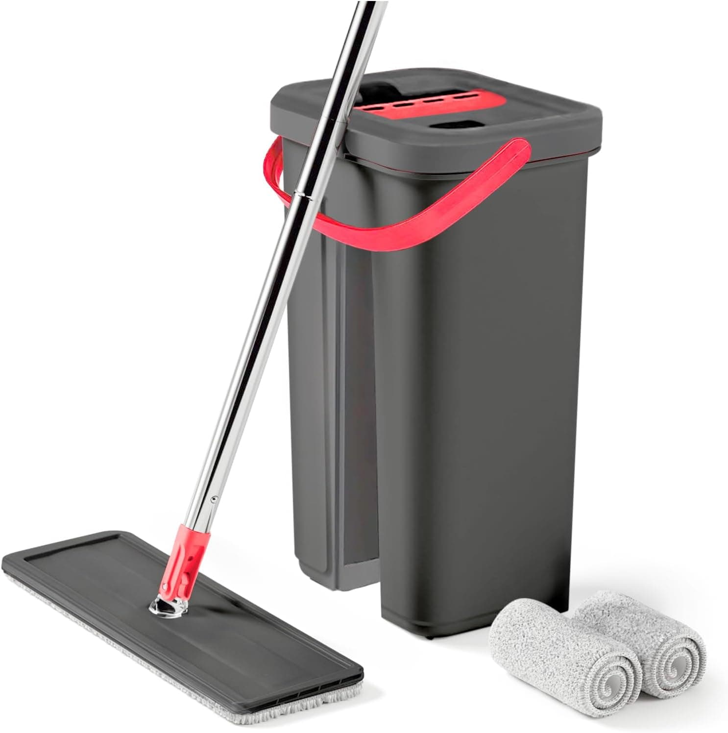 Avilia Tana | Cubo automático para mopa com 2 mopas de microfibra, depósito de 4 litros e sistema de escorrimento integrado