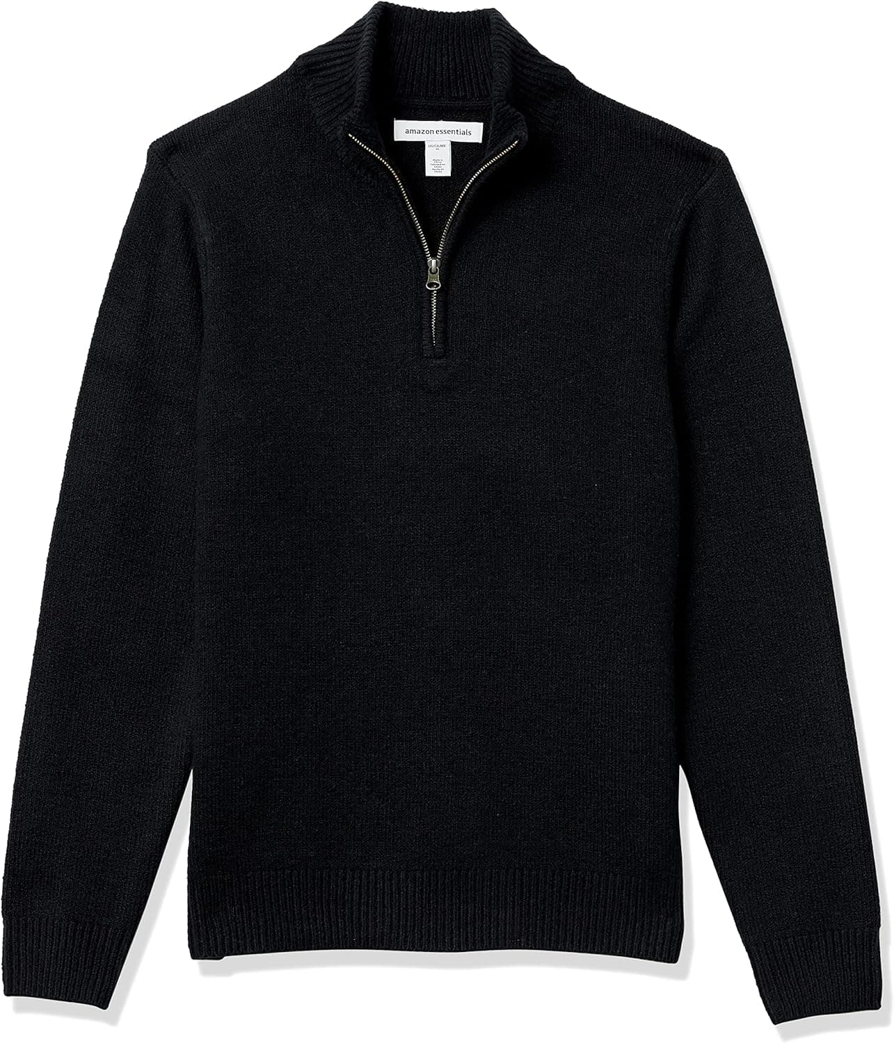 Amazon Essentials Camisola de manga comprida com fecho de correr para homem