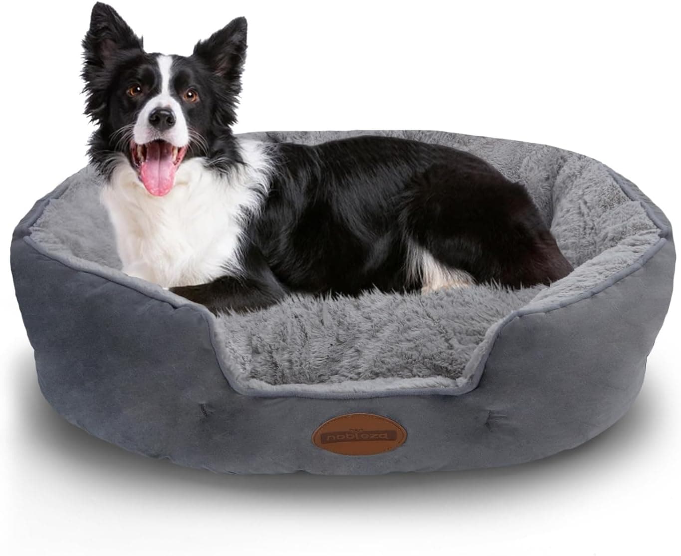 Nobleza Cama de cão médio, cama para cães lavável na máquina, cama de cão macia, com fundo antiderrapante, para animais de estimação com almofada reversível, para cães e gatos, M, 63 x 53 cm (1)