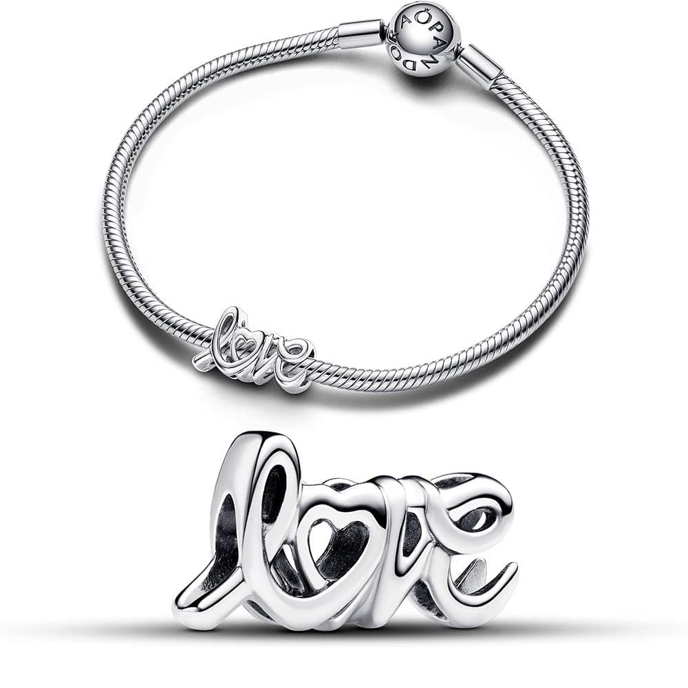 Charm Pandora Moments 793055C00 love, Prata esterlina, Sem pedra preciosa