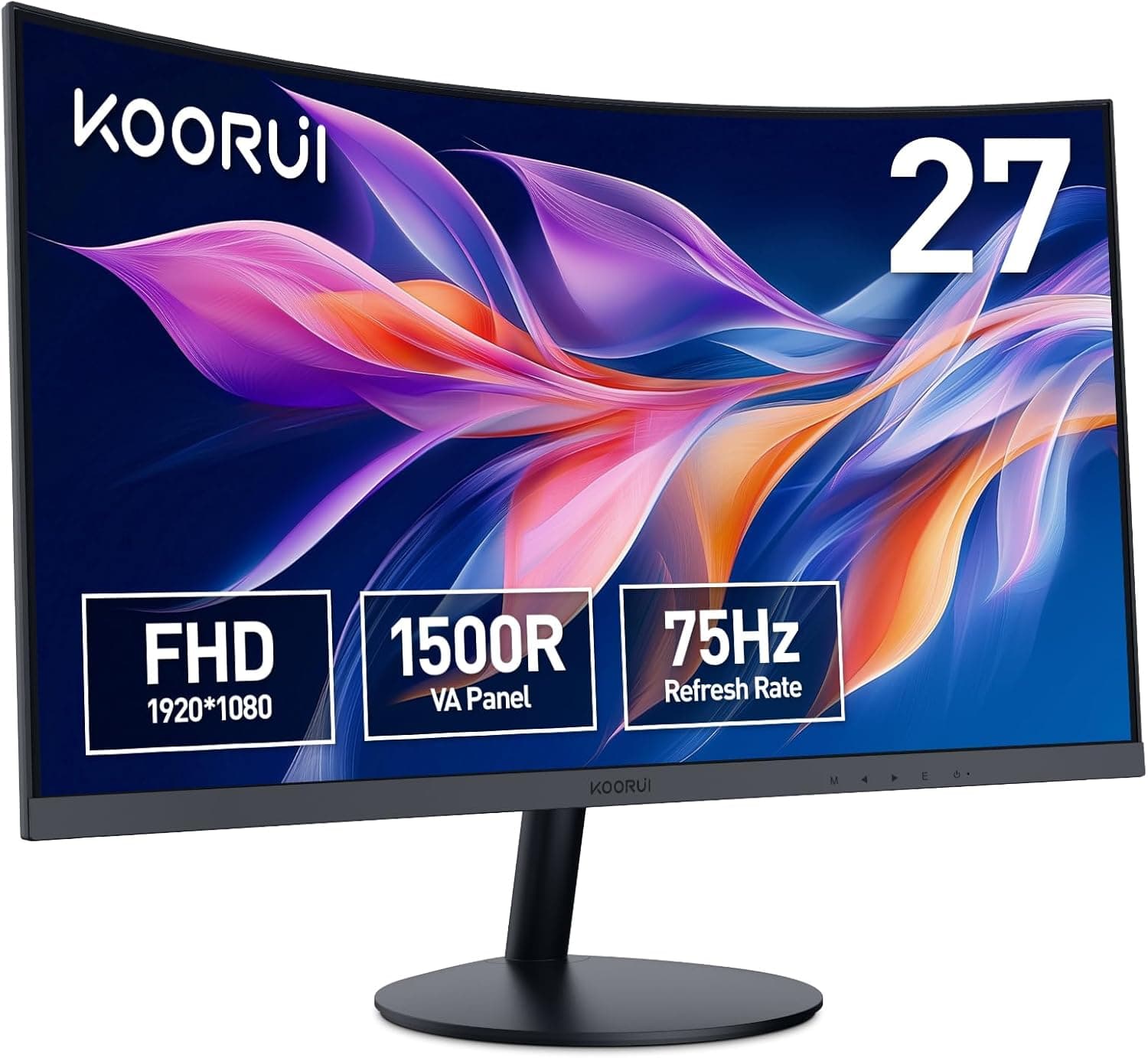 KOORUI Curved Monitor 27” | Ecrã curvo Full HD 75 Hz com HDMI e proteção ocular