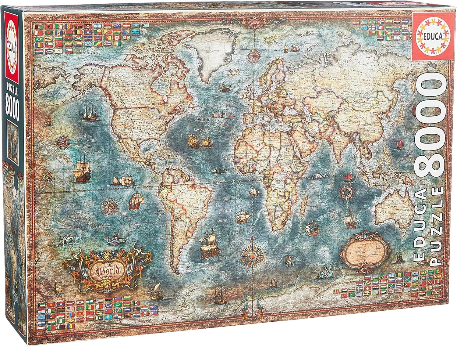 Educa 18017 | Puzzle de 8000 peças Mapa Mundo Histórico para adultos