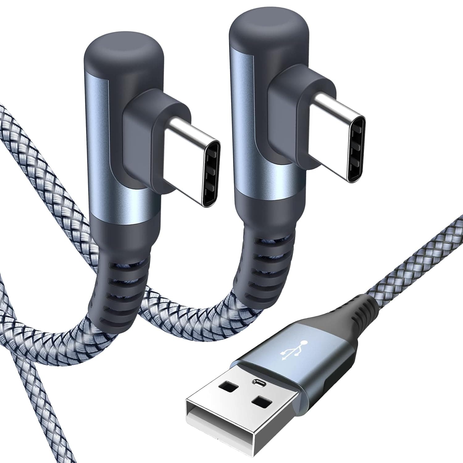 sweguard Cabo USB C, [2 Pack 2 m] Carregador de carregamento rápido 3,1A, liga trançada de nylon cabo USB tipo C carregador para telemóvel i Phone 15 Pro Samsung S24/S23/22/21 Huawei Xiaomi Pixel