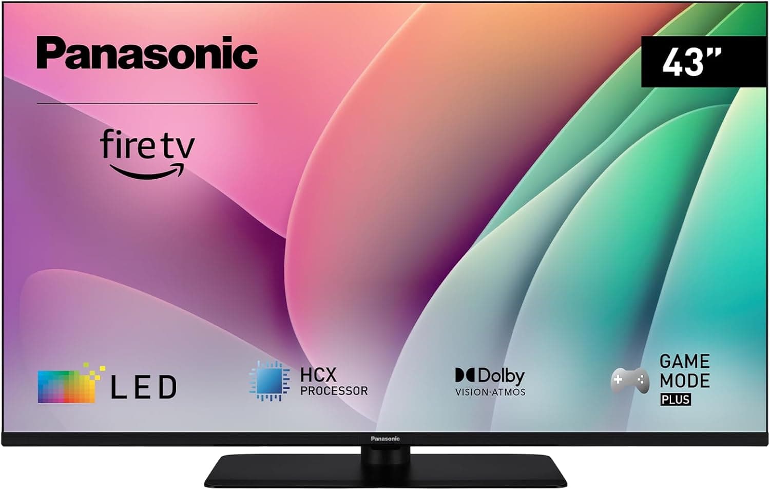 Panasonic TV-43W80AEZ, Série W80 de 43 polegadas 4K Ultra HD QLED Smart TV, 2024, Fire TV, Dolby Vision e Atmos, modo de jogo extremo, controlo por voz da Alexa, Airplay, preto