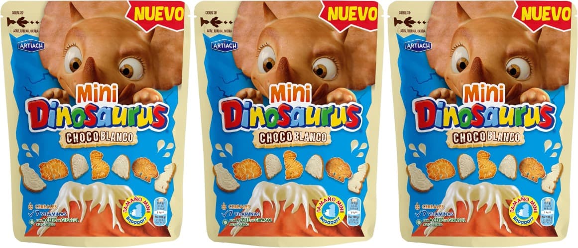 Dinosaurus Mini White Chocolate | Bolachas com cobertura de chocolate branco e fecho ZIP