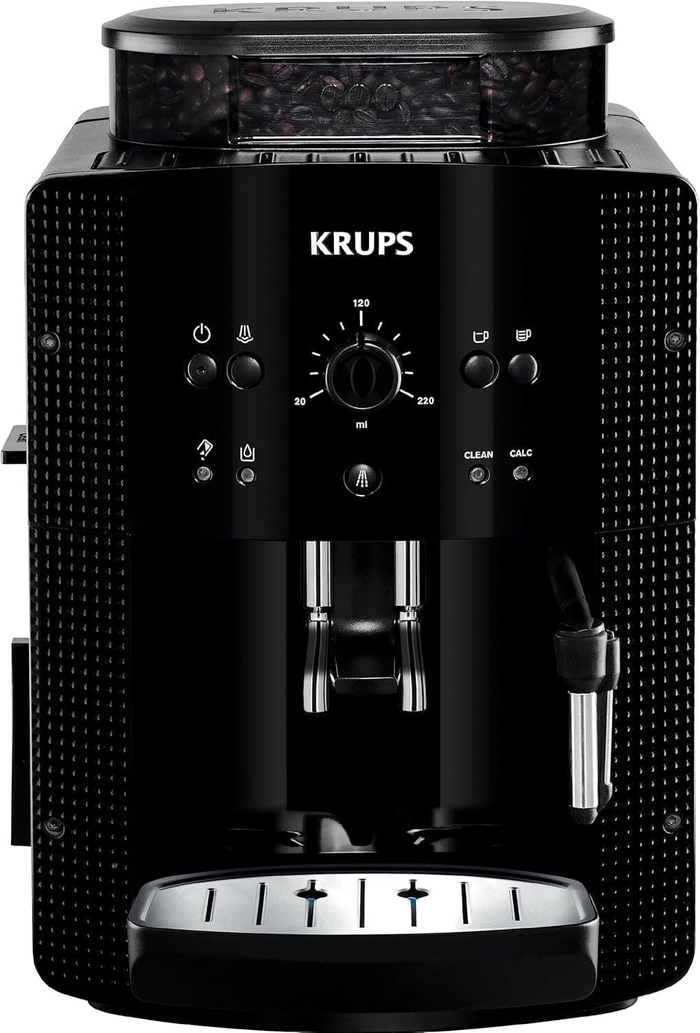 Krups Roma EA81R870 Cafeteira expressa super automática, 1,7 l, 3 níveis de temperatura, 3 texturas de moagem, 1450 W, 1 cups, plástico, padrão preto