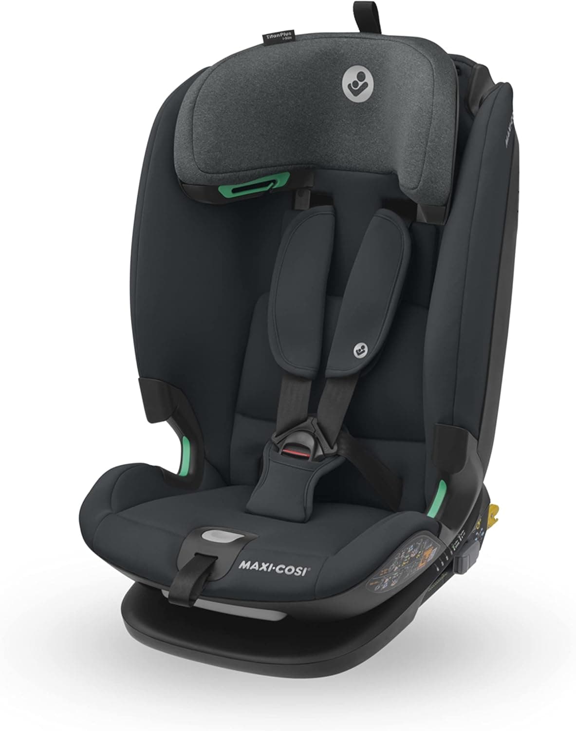 Maxi-Cosi Titan Plus i-Size, cadeira de carro multicolorida, 15 meses-12 anos (76-150 cm), proteção lateral G-CELL, 4 Pos. Reclinagem, almofadas de espuma macia em apoio de cabeça, Authentic Graphite
