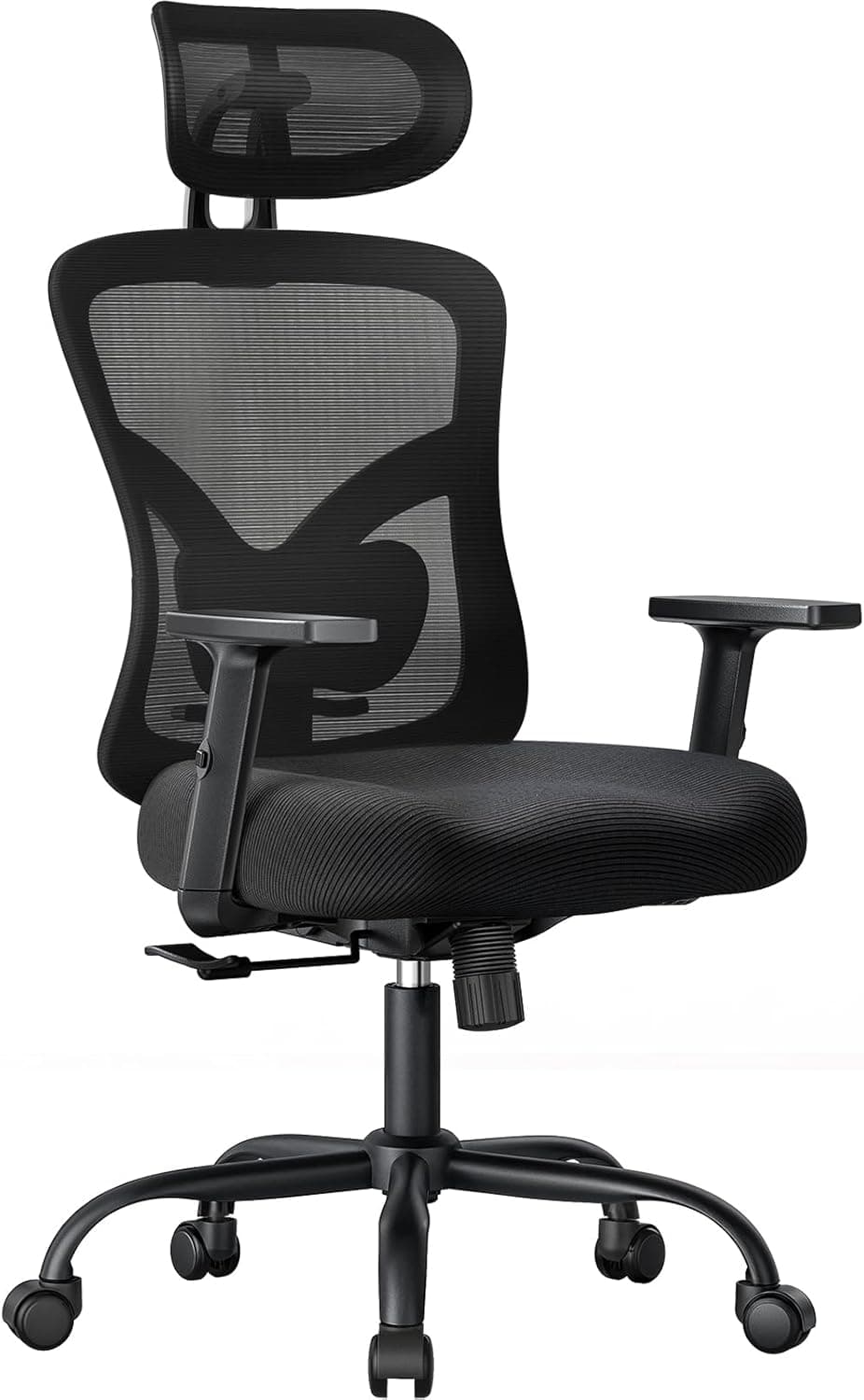 NOBLEWELL Cadeira de escritório ergonómica com suporte lombar, apoio de cabeça 2D, apoio de braço ajustável, almofada melhorada, inclinação de 130°, cadeira para escritório em casa