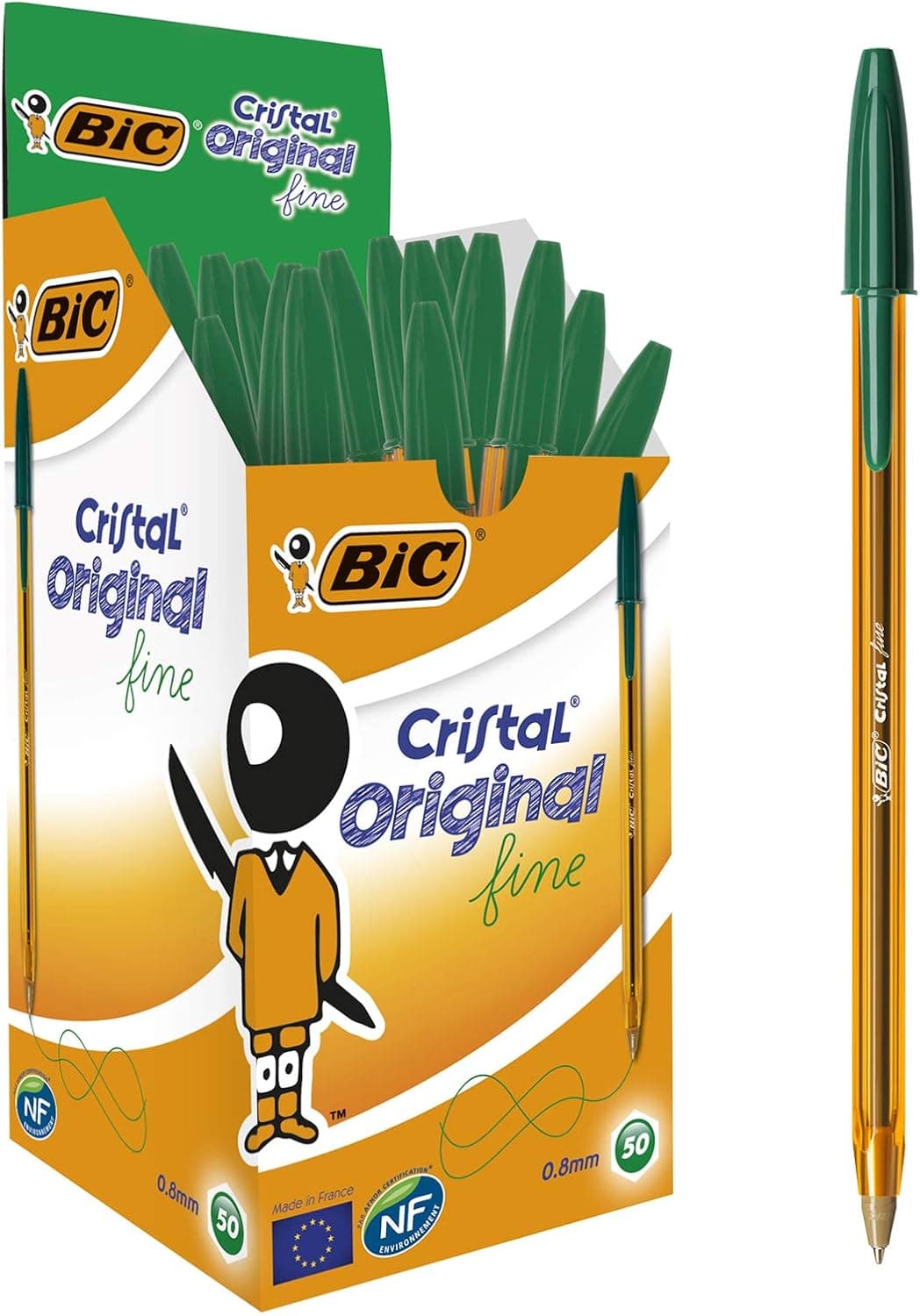 BIC Cristal Original Fine Canetas de ponta fina, caixa de 50