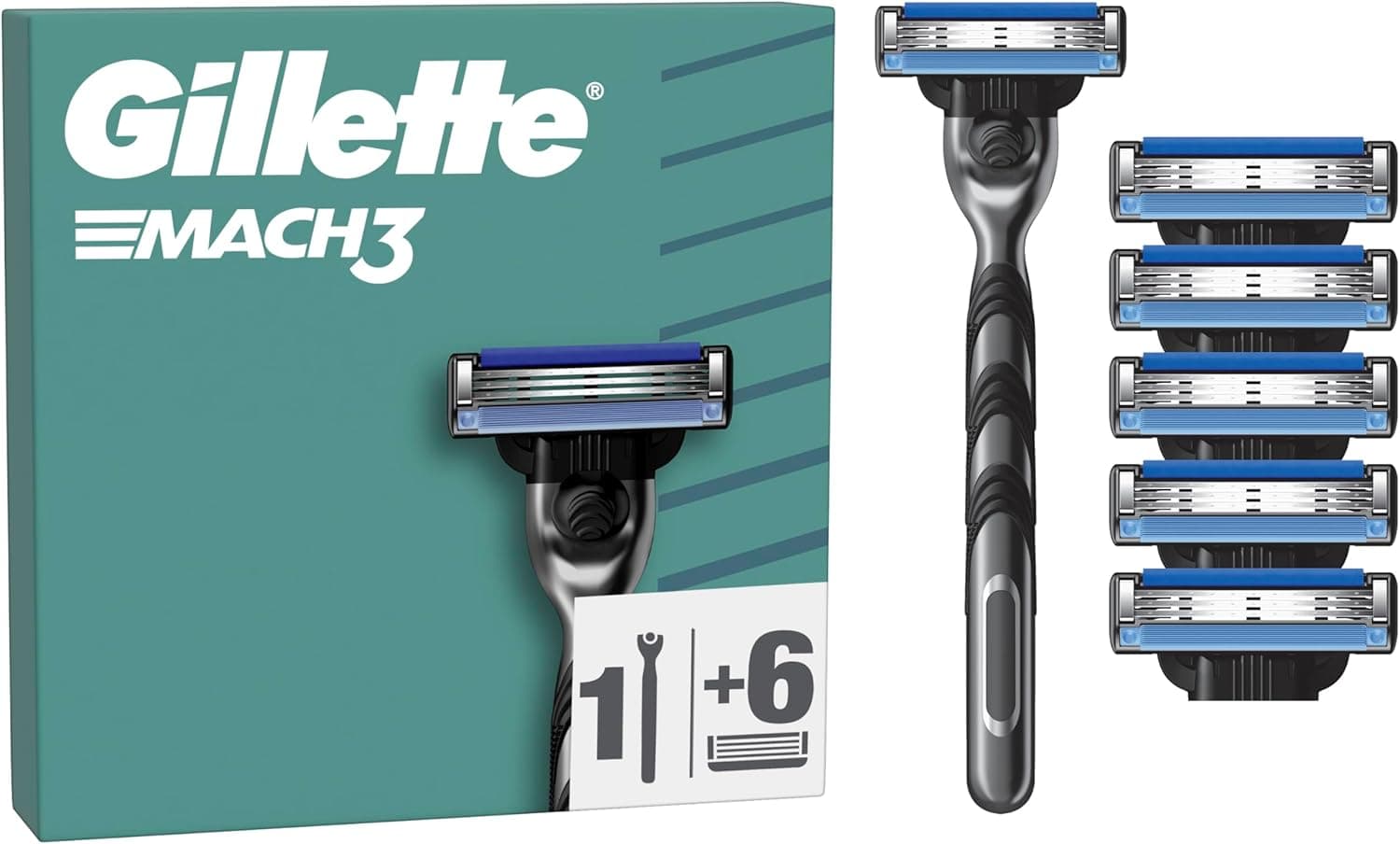 Gillette Mach3 | Máquina de barbear para homem com 6 recargas