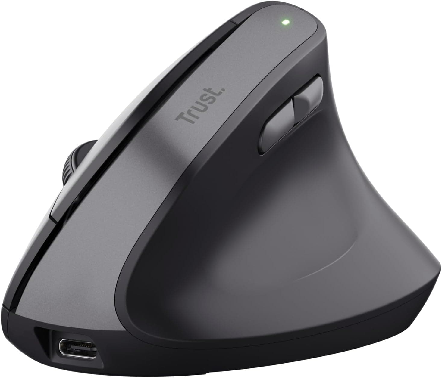 Trust Yuno Rato vertical sem fio, rato ergonómico recarregável 2,4 GHz, reduzir a tensão em braços e bonecas, 800-2400 dpi